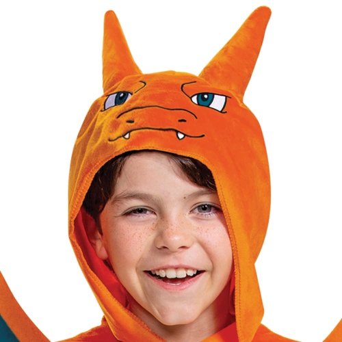Charizard Costume for Kids, Official Pokemon Costume Hooded Jumpsuit, Child Size Medium