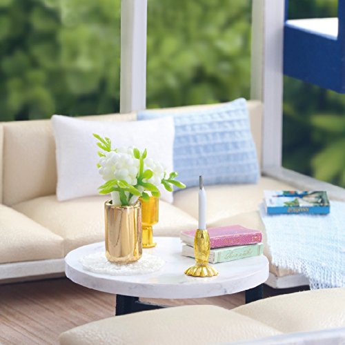 CUTEROOM DIY Miniature Dollhouse Kit with Furniture, 3D Wooden House, Music Box & LED Lights - 1:24 Scale