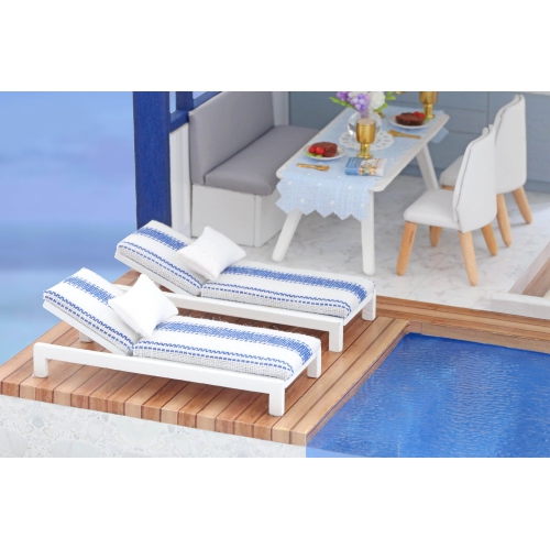 CUTEROOM DIY Miniature Dollhouse Kit with Furniture, 3D Wooden House, Music Box & LED Lights - 1:24 Scale