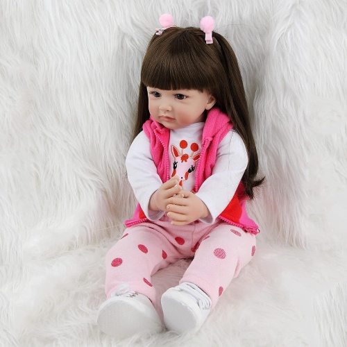 SYP 24 Inch 60 cm Reborn Baby Doll Girl Soft Vinyl Silicone Realistic Toddler Newborn Doll Reborn Babies Birthday Xmas..