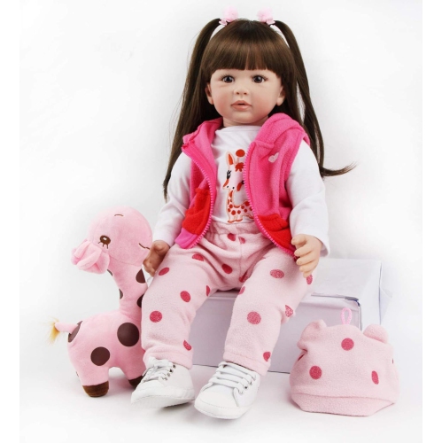 SYP 24 Inch 60 cm Reborn Baby Doll Girl Soft Vinyl Silicone Realistic Toddler Newborn Doll Reborn Babies Birthday Xmas..
