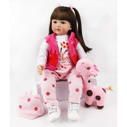 SYP 24 Inch 60 cm Reborn Baby Doll Girl Soft Vinyl Silicone Realistic Toddler Newborn Doll Reborn Babies Birthday Xmas..