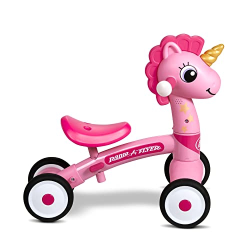 Radio Flyer Lil' Racers: Sparkle The Unicorn Ride on Toy, for Ages 1-3, Pink Toddler Ride on Toy