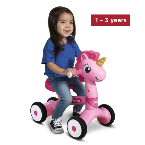 Radio Flyer Lil' Racers: Sparkle The Unicorn Ride on Toy, for Ages 1-3, Pink Toddler Ride on Toy