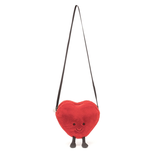 Jellycat Amuseables Heart Plush Bag, 7 inches - Crossbody and Shoulder Purse - Fun and Unique Handbag