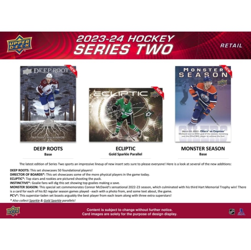 2023/24 Upper Deck Series 2 Hockey Blaster Box 4 Packs per Box, 12 Cards per Pack