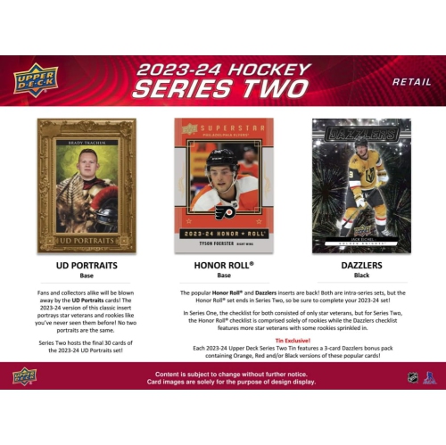 2023/24 Upper Deck Series 2 Hockey Blaster Box 4 Packs per Box, 12 Cards per Pack