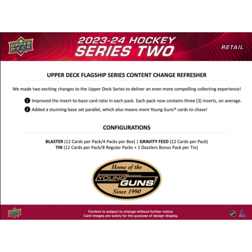 2023/24 Upper Deck Series 2 Hockey Blaster Box 4 Packs per Box, 12 Cards per Pack