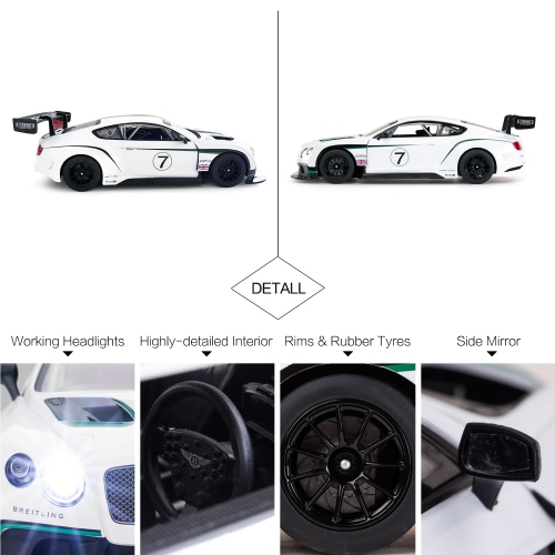RASTAR RC Cars 1/14 Bentley Continental GT3 Toy Vehicles Racing Cars Bentley Remote Control Car for Kids Adults, 2.4G