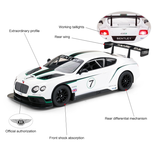 RASTAR RC Cars 1/14 Bentley Continental GT3 Toy Vehicles Racing Cars Bentley Remote Control Car for Kids Adults, 2.4G