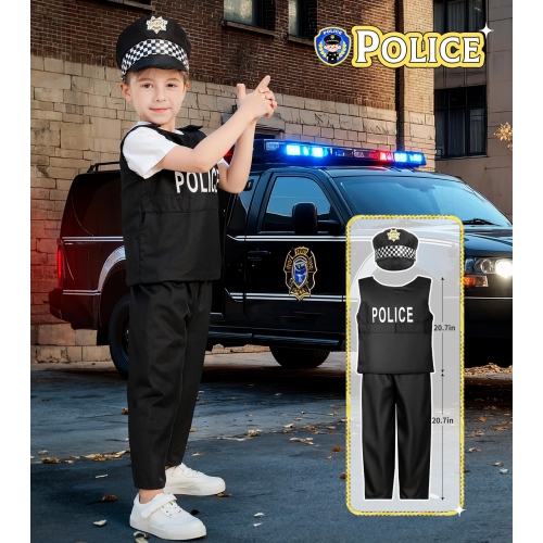 Sinuo Boy's Dress Up Costumes Trunk Set 11pcs, Pirate, Chef, Construction Worker, Policeman Costume Fit Kids Age from ..