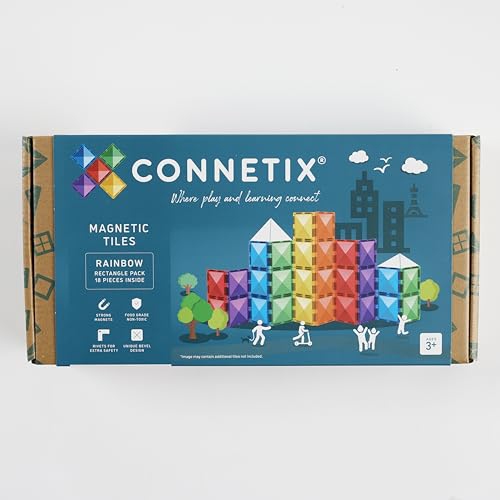 CONNETIX Rainbow Rectangle Pack, 18 Pieces