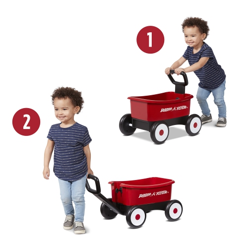Radio Flyer Push & Pull Walker Wagon, 2-in-1 Wagon, Ages 1-4, Red Walker Toy Wagon