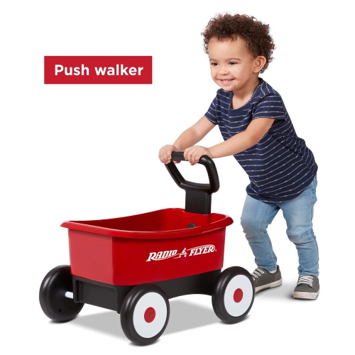 Radio Flyer Push & Pull Walker Wagon, 2-in-1 Wagon, Ages 1-4, Red Walker Toy Wagon