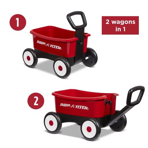 Radio Flyer Push & Pull Walker Wagon, 2-in-1 Wagon, Ages 1-4, Red Walker Toy Wagon