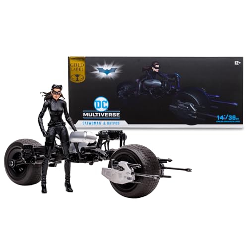 DC Multiverse Catwoman and Batpod 7in Action Figure and Vehicle McFarlane Toys Gold Label