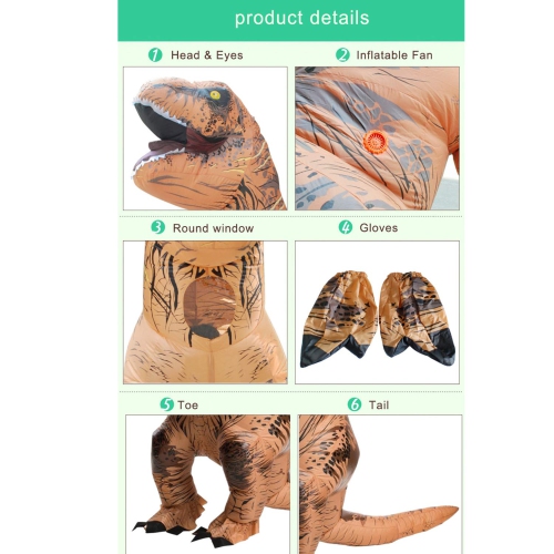 RETRO JUMP Halloween Inflatable Dinosaur Costume Kids Halloween Costume Cosplay Fancy Dress