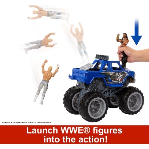 Mattel WWE Action Figure Vehicle WWE Wrekkin Slam Crusher Monster Truck with 8 Breakaway Parts
