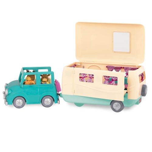 Li’l Woodzeez – Toy Car – Toy Camper – Figurine Playset – Camping Playset – 3 Years + – Happy Camper