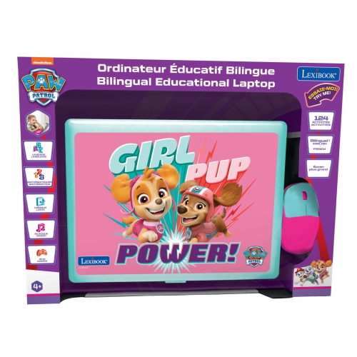 Paw Patrol Pink Colours Bilingual Talking Educational Laptop – 124 Activities in English and French