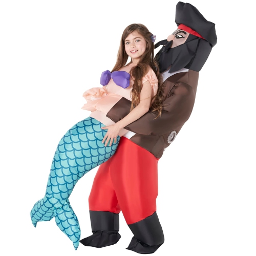 MORPH  Costumes Kids Inflatable Pirate Costume Blow Up Mermaid Costume for Girls And Boys Halloween Outfit In Multicolor