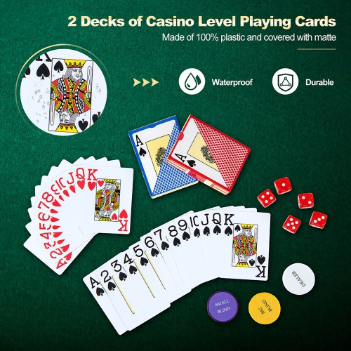 Gymax 14 Gram Clay Poker Chip Set 500 Pieces Claytec Style Chips with Aluminum Case