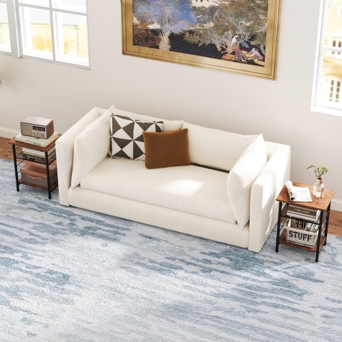 Gymax 3-Tier Side End Table w/ Adjustable Mesh Shelf Narrow Nightstand