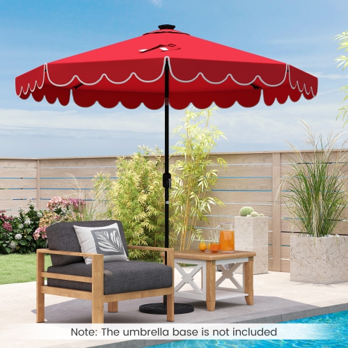 Gymax 10 FT Solar Patio Umbrella Outdoor Market Sunshade w/ 24 LED Lights