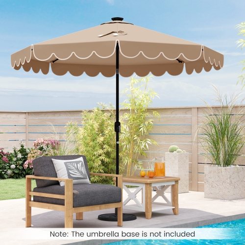 Gymax 10 FT Solar Patio Umbrella Outdoor Market Sunshade w/ 24 LED Lights