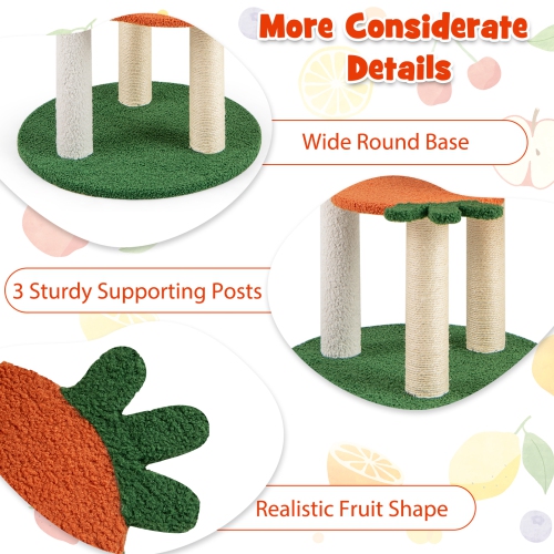 Gymax Multi-level Cat Tree Cute Fruit World Cat Tower w/ Fruit-shaped Platforms