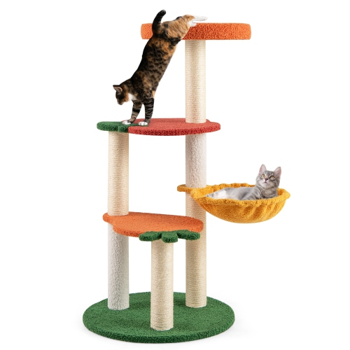 Gymax Multi-level Cat Tree Cute Fruit World Cat Tower w/ Fruit-shaped Platforms