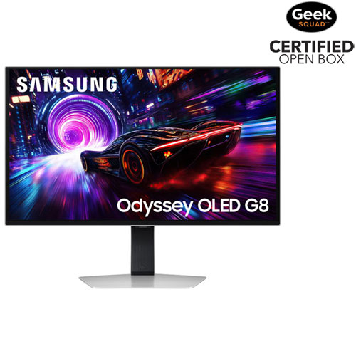 Open Box - Samsung Odyssey 32" 4K Ultra HD 240Hz 0.03ms GTG OLED FreeSync Gaming Monitor (LS32FG810SNXZA) - Silver