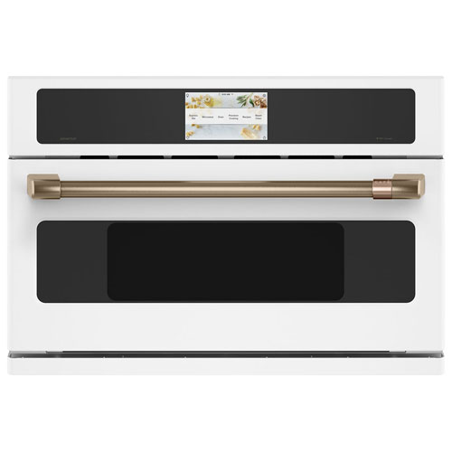 Café Smart 5-in-1 30" 1.7 Cu. Ft. Speed Electric Wall Oven with 120V Advantium - White