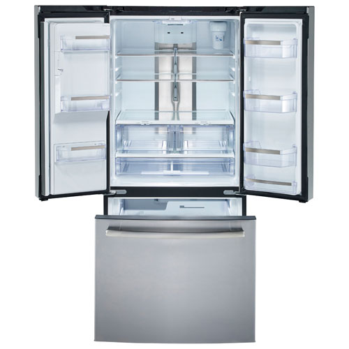 GE Profile 33" 24.8 Cu. Ft. French Door Refrigerator with Water & Ice Dispenser (PFE24HYRCFS) - Stainless