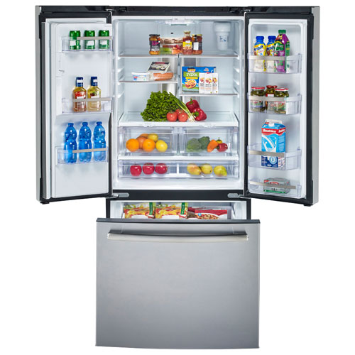 GE Profile 33" 24.8 Cu. Ft. French Door Refrigerator with Water & Ice Dispenser (PFE24HYRCFS) - Stainless