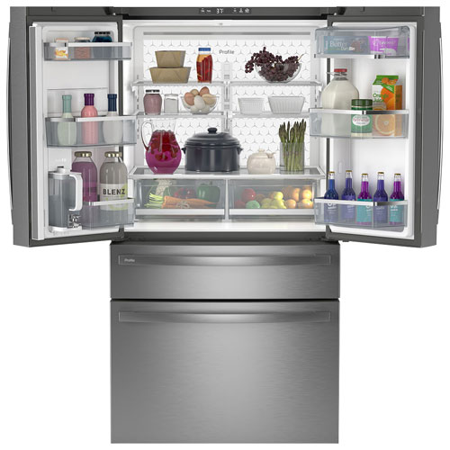 GE Profile 36" 28.7 Cu. Ft. French Door Refrigerator with Water Dispenser - Stainless Steel