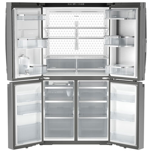 Profile 36" 28.4 Cu. Ft. 4-Door Refrigerator with Water Dispenser (PAD28BYTFS) - Stainless Steel