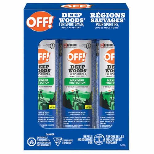 DÉSACTIVÉ! Deep Woods 30 % DEET insectifuge Sportsmen 8&nbsp;h Protection contre les tiques moustiques Mouches noires, 3 x 230&nbsp;g
