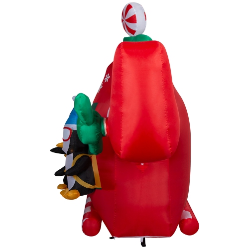 GEMMY INDUSTRIES Airblown® Inflatable Christmas-Animated Helicopter with Sky Diving Penguins- 76" x 53"