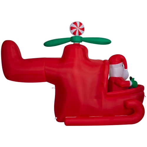 GEMMY INDUSTRIES Airblown® Inflatable Christmas-Animated Helicopter with Sky Diving Penguins- 76" x 53"
