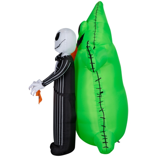 GEMMY INDUSTRIES Airblown® Inflatable Halloween-Jack Skellington w/Oogie Boogie w/LEDs-LG Scene-Disney- 77" x 59"