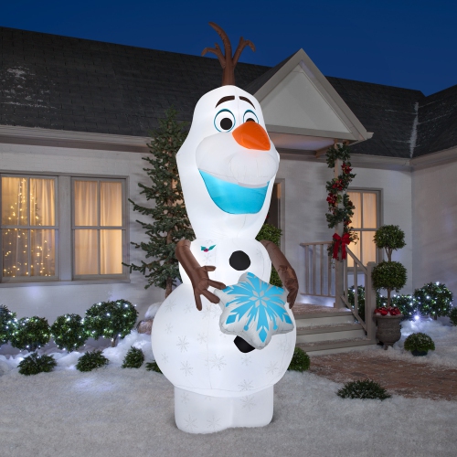 GEMMY INDUSTRIES Airblown® Inflatable Christmas-Olaf w/Snowflake-Giant-Disney- 131" x 47"