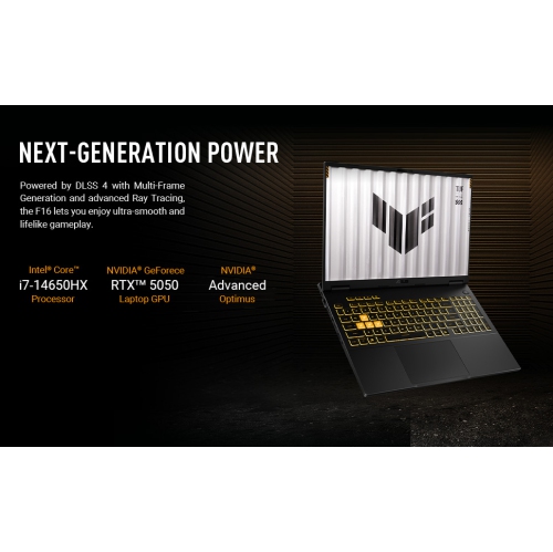 ASUS TUF Gaming F16 Gaming Laptop (16” 165Hz Full HD Display / Intel® Core i7-14650HX / NVIDIA GeForce RTX 5050 / 16GB DDR5 RAM / 1TB SSD / Windows