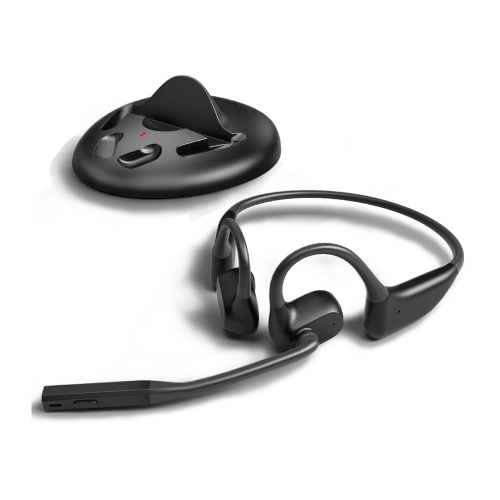 Écouteurs oreilles libres Bluetooth Lingo N21 d'Avantalk avec micro sur tige et station de recharge