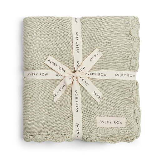 Image 1 of 1.. Avery Row - Scallop Knit Blanket - Willow