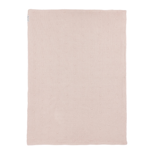 Mini Knots teddy crib bed blanket - Soft pink - 75x100cm