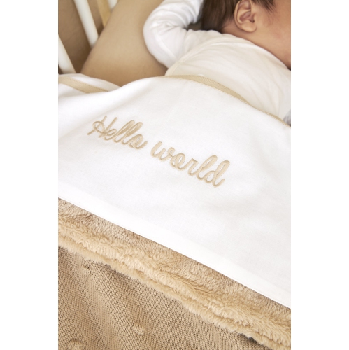 Mini Knots teddy crib bed blanket - Sand - 75x100cm