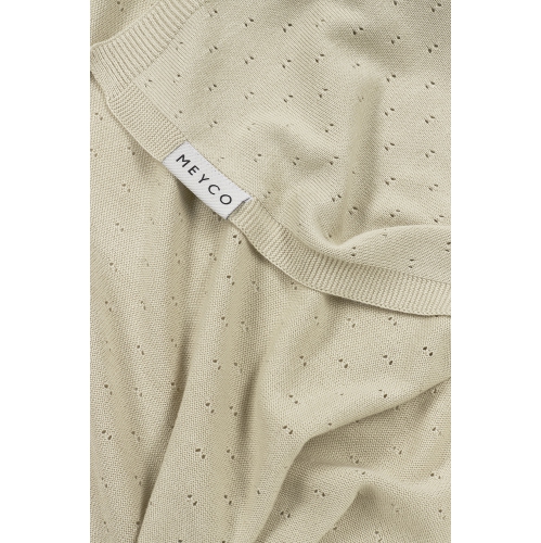 Ajour crib bed blanket - bamboo - soft sand - 75x100cm