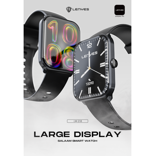 LENYES LW-218 Salaam Smartwatch | 2.01″ 3D Curved Display • BT 5.2 + 3.0 Calling • Prayer Suite • IP68 Waterproof • 15-Day Standby