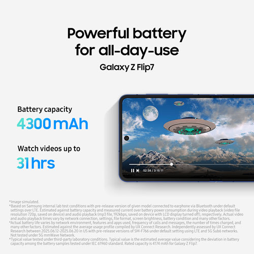 Galaxy Z Flip7 5G de 256 Go de Samsung - Ombre bleue - Déverrouillé